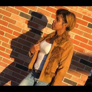 Wilson’s leather Carmel fur jacket